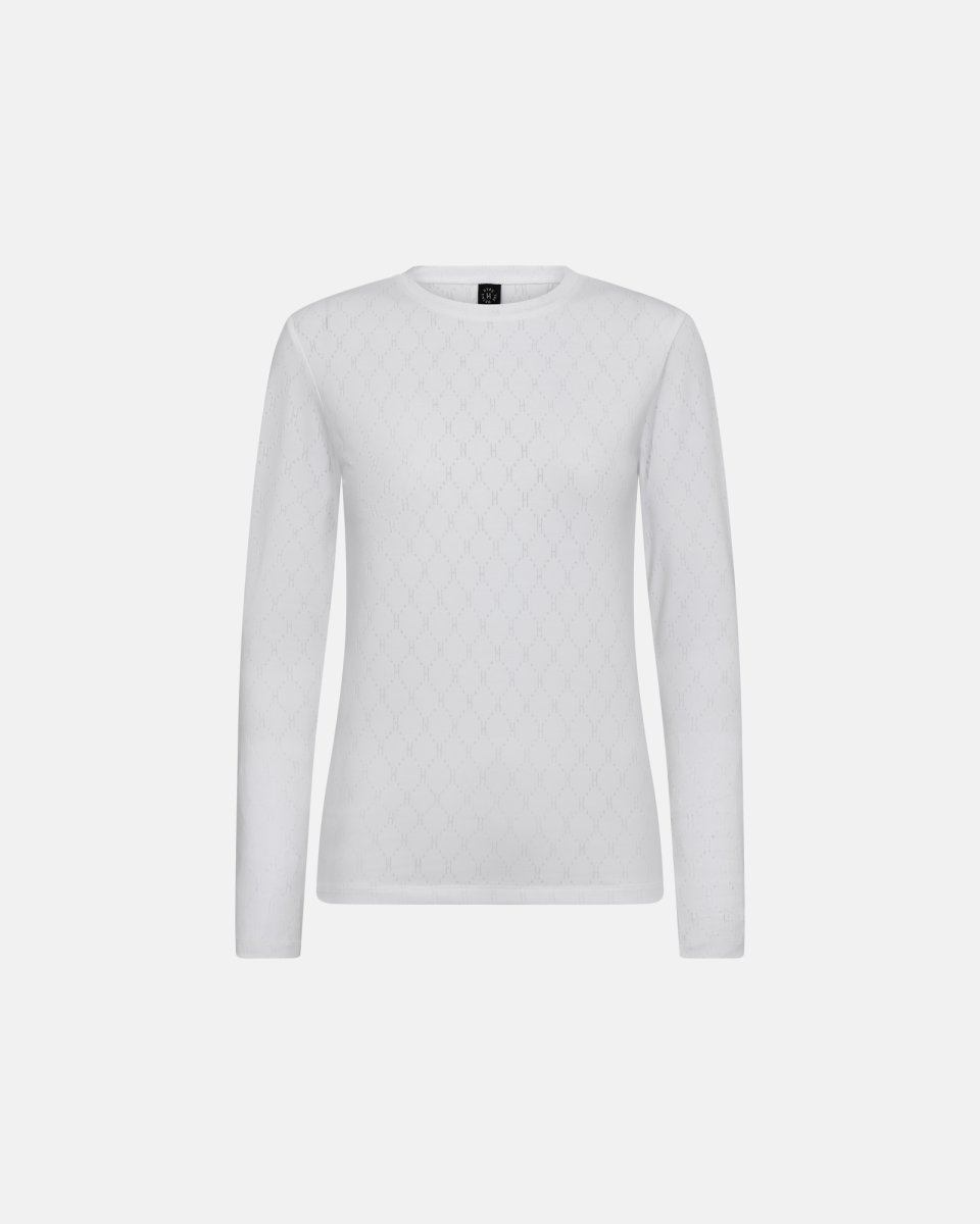 Hype the Detail Langærmet t-shirt "Logo" | Bomuld | Hvid m. burn-out effekt - M