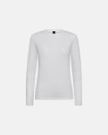 Langærmet t-shirt "Logo", Bomuld, Hvid m. burn-out effekt