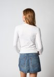 Langærmet t-shirt "Logo" | Bomuld | Hvid m. burn-out effekt -Hype the Detail
