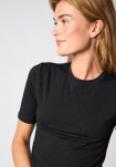 T-shirt "Logo", Bomuld, Sort m. burn-out effekt