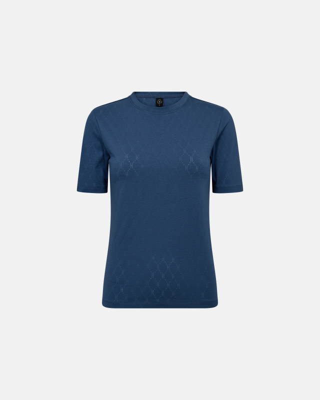 T-shirt “Logo” | Bomuld | Blå m. burn-out effekt