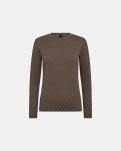 Langærmet t-shirt "Logo", Bomuld, Brun m. burn-out effekt