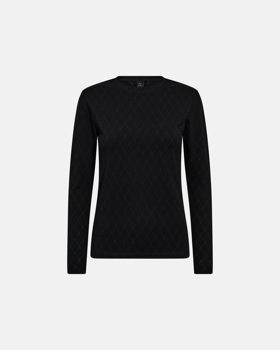 Hype the Detail Langærmet t-shirt "Logo" | Bomuld | Sort m. burn-out effekt - S