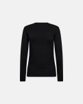 Langærmet t-shirt "Logo", Bomuld, Sort m. burn-out effekt