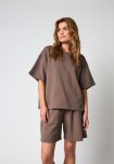 Sweat t-shirt "Oversize", Polyester, Brun