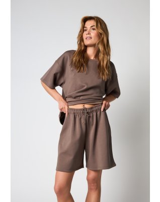 Sweatshorts "Oversize" | Polyester | Brun -Hype the Detail