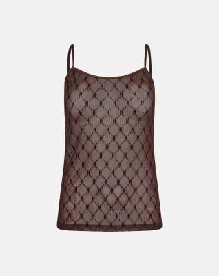 Stroptop "Mesh", Polyamid, Brun