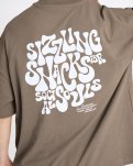 T-shirt m. print "tas" | 100% bomuld | Brun -Resteröds