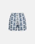 Willy badeshorts, 100% polyester, Blå m. mønster