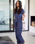 Pyjamasbukser | 100% økologisk bomuld | Navy stribet -JBS of Denmark Women
