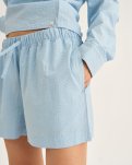 Pyjamasshorts, Bambusviskose, Lys blå