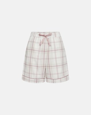 Pyjamasshorts, 100% økologisk bomuld, Rosa ternet