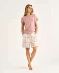 Pyjamasshorts | 100% økologisk bomuld | Rosa ternet -JBS of Denmark Women