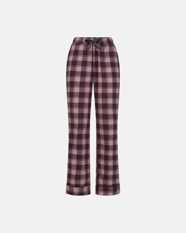 Pyjamasbukser | 100% økologisk bomuld | Rosa ternet