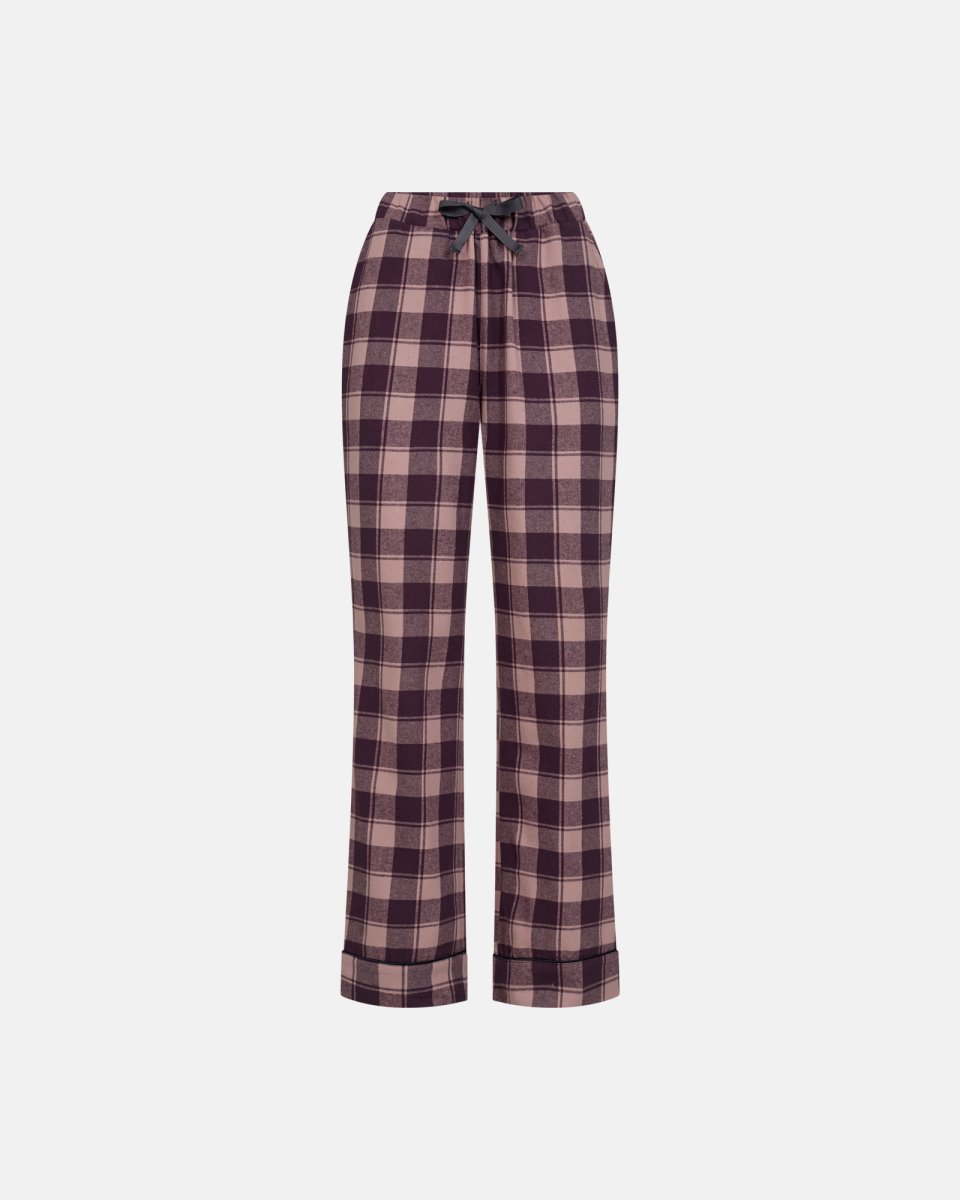 JBS of Denmark Women Pyjamasbukser | 100% økologisk bomuld | Rosa ternet - S