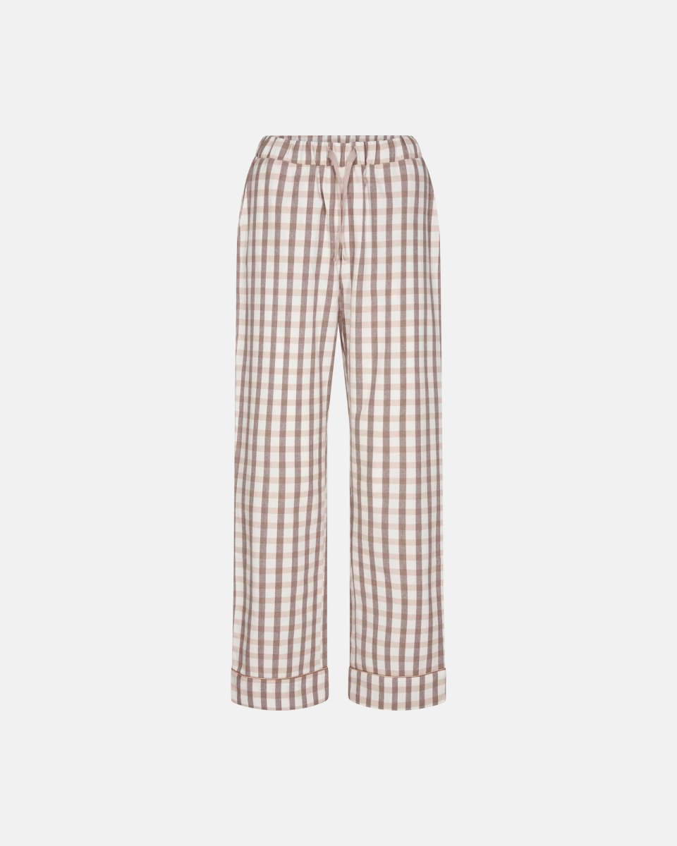 JBS of Denmark Women Pyjamasbukser | 100% økologisk bomuld | Rosa ternet - XS