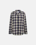 Pyjamasskjorte, 100% økologisk bomuld, Navy ternet