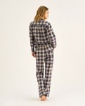 Pyjamasskjorte, 100% økologisk bomuld, Navy ternet