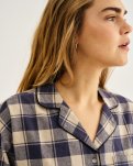 Pyjamasskjorte, 100% økologisk bomuld, Navy ternet