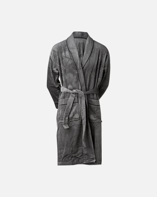Badekåbe, 100% velour bomuld, Grå