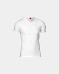 "Black or white" t-shirt v-neck, Bomuld, Hvid