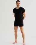 "Black or white" t-shirt v-neck, Bomuld, Sort
