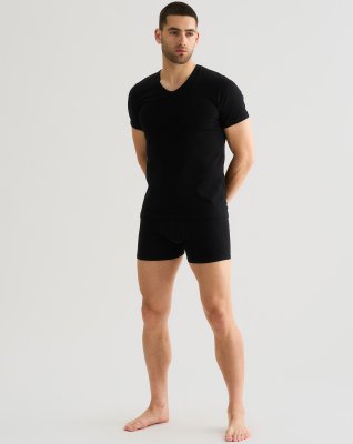 "Black or white" t-shirt v-neck | Bomuld | Sort -JBS