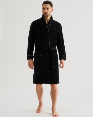 Badekåbe | 100% velour bomuld | Sort -JBS