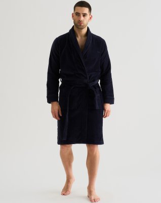 Badekåbe, 100% velour bomuld, Marine