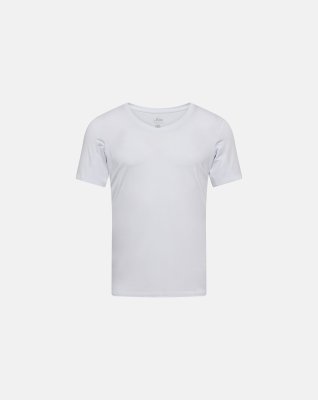 T-shirt "sweatproof" v-neck, Økologisk bambusviskose, Hvid