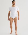 T-shirt "sweatproof" v-neck| Økologisk bambusviskose | Hvid -JBS