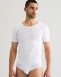 T-shirt "sweatproof" v-neck| Økologisk bambusviskose | Hvid -JBS