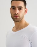 T-shirt "sweatproof" v-neck| Økologisk bambusviskose | Hvid -JBS