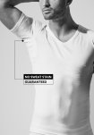 T-shirt "sweatproof" v-neck| Økologisk bambusviskose | Hvid -JBS