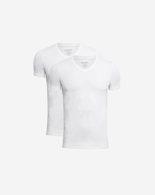 T-shirt "v-neck" 2-pak, Bambusviskose, Hvid