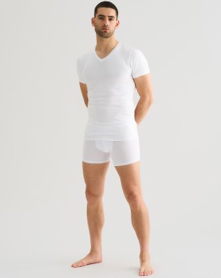 T-shirt "v-neck" 2-pak, Bambusviskose, Hvid
