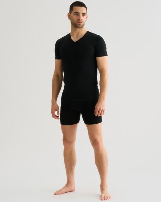 T-shirt "v-neck" 2-pak, Bambusviskose, Sort