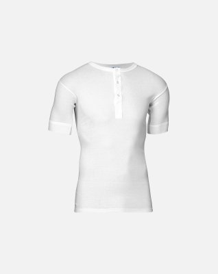 Kortærmet t-shirt "grandad", 100% bomuld, Hvid