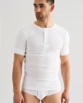 Kortærmet t-shirt "grandad" | 100% bomuld | Hvid -JBS