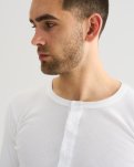 Langærmet t-shirt "grandad" | 100% bomuld | Hvid -JBS