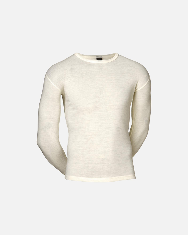 Langærmet t-shirt "wool" | 100% merino uld | Hvid