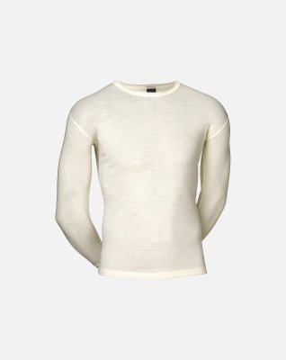 Langærmet t-shirt "wool", 100% merino uld, Hvid