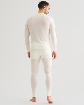 Langærmet t-shirt "wool", 100% merino uld, Hvid
