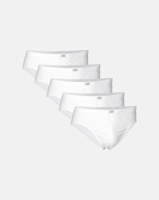 Briefs "mini slip" 5-pak, 100% økologisk bomuld, Hvid