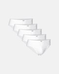Briefs "mini slip" 5-pak, 100% økologisk bomuld, Hvid