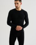 Langærmet t-shirt "wool"  | 100% merino uld | Sort -JBS
