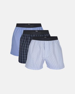 Boxershorts 3-pak, 100% bomuld, Multifarvet