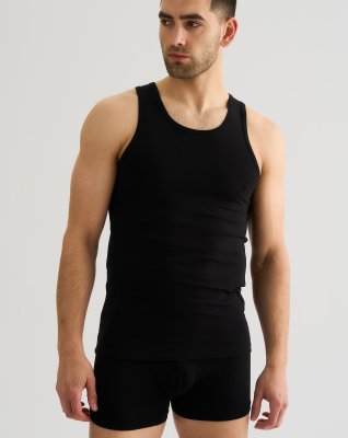 Tanktop 2-pak, Økologisk bomuld, Sort