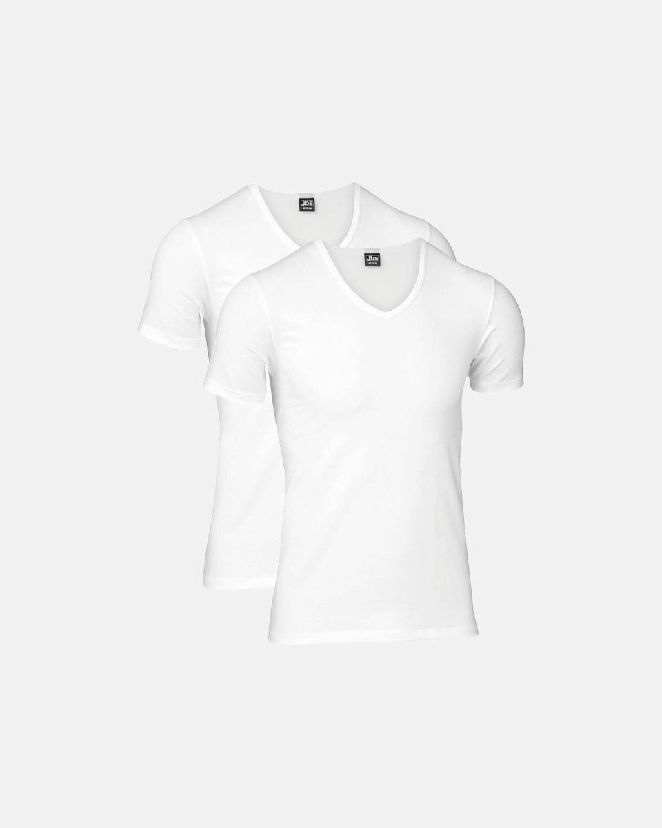 JBS T-shirt "v-neck" 2-pak | Økologisk bomuld | Hvid - S