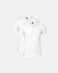 T-shirt "v-neck" 2-pak, Økologisk bomuld, Hvid